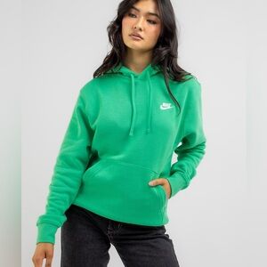 nike club fleece hoodie, xs, spring green